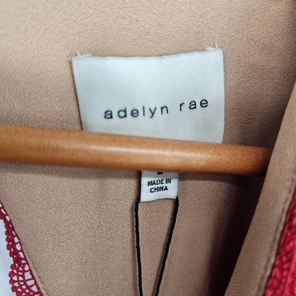 Adelyn Rae Red Lace Mod Illusion Midi Dress Womens Size Large New - Picture 7 of 14